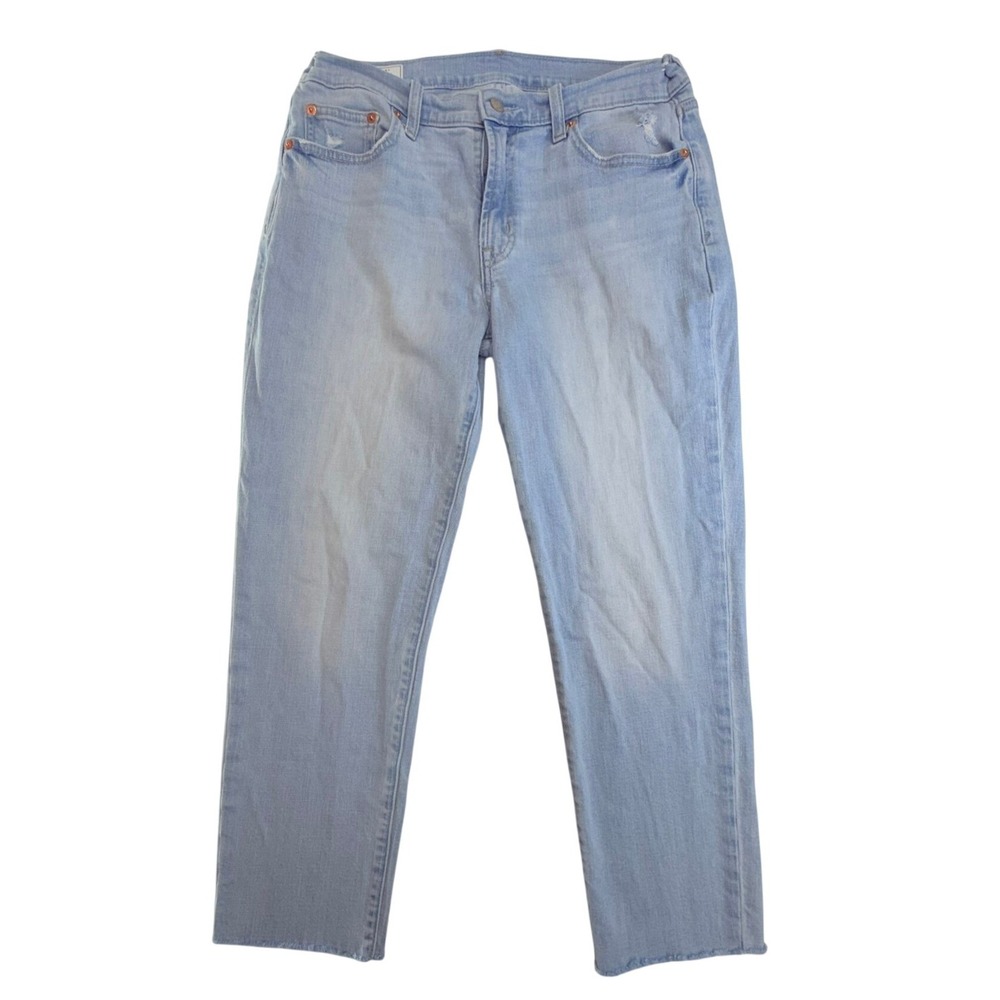 Gap Girlfriend Jeans Womens 28/6 Light Blue Wash Palmer Mid Rise Raw Hem 1969